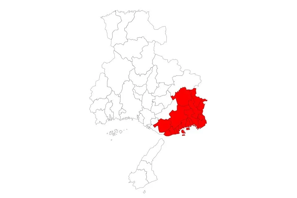 兵庫県・摂津地方の地図