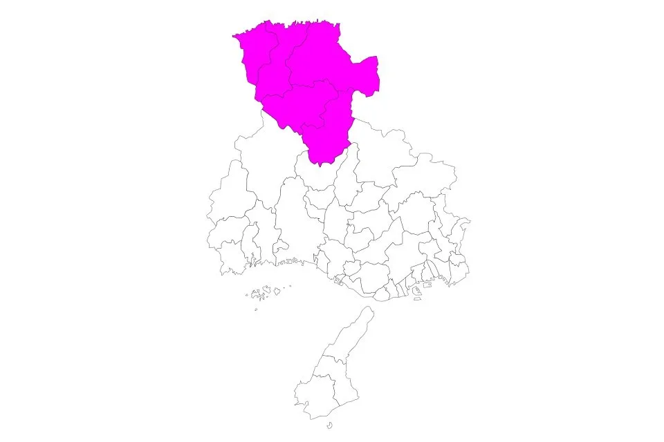 兵庫県・但馬地方の地図